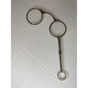 Antique Bronze Lorgnette Opera Magnifier Folding Glasses Handle